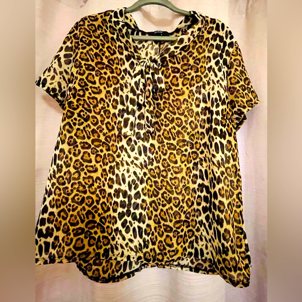 Animal Print Chiffon Top